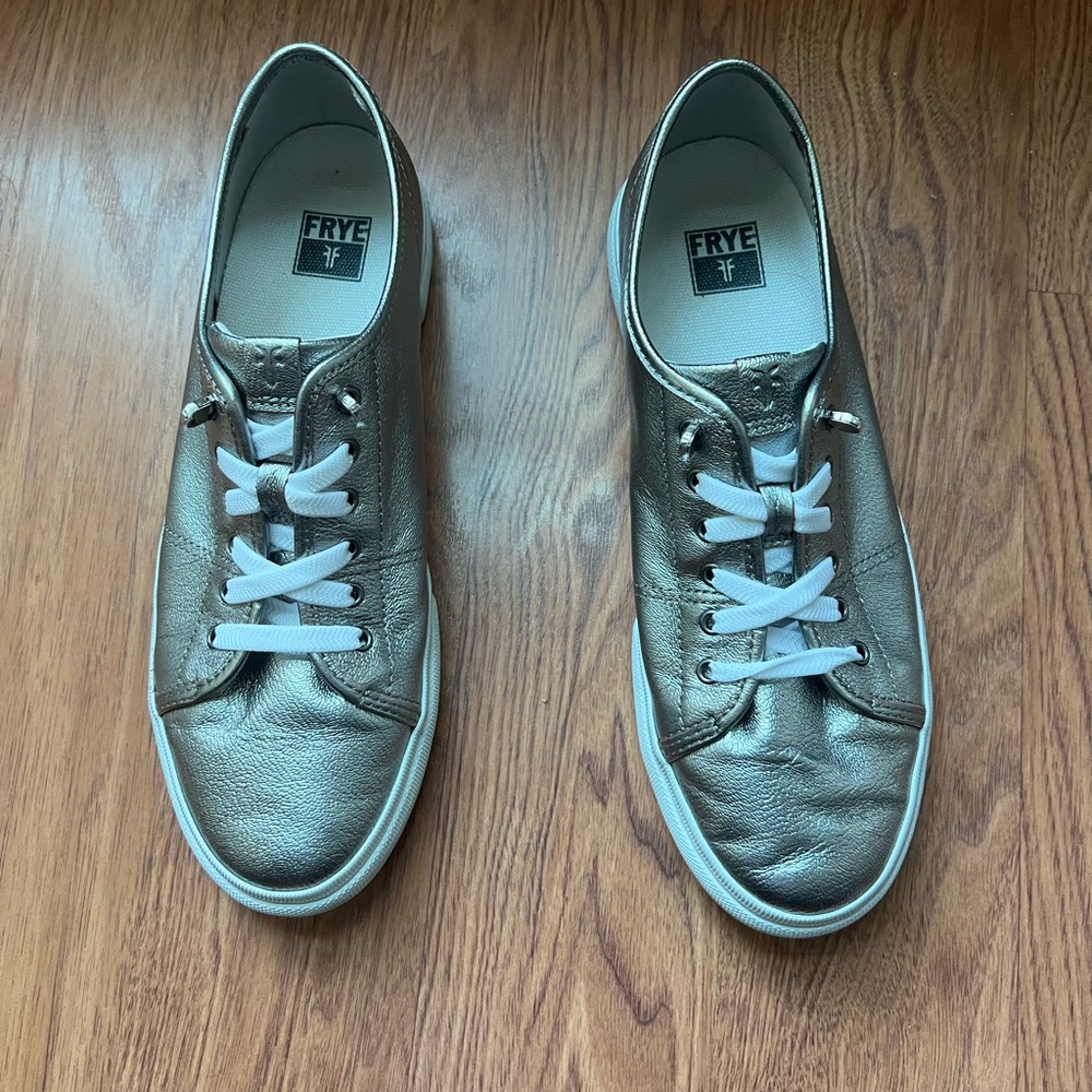 Frye Metallic Leather Sneakers